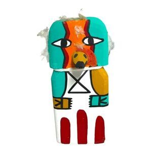 Vintage Hopi Puchtihu Eagle Doll Oldest Form Kachina Talavai Doll Carved Wood